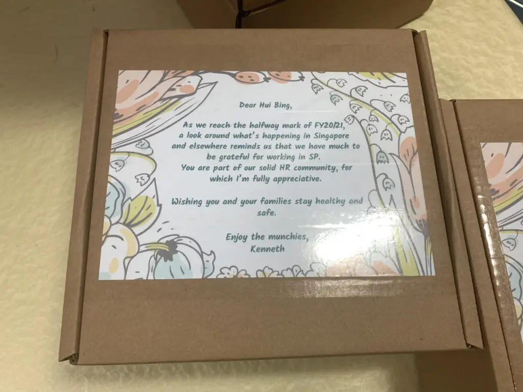 Corporate Packaging Message on Box