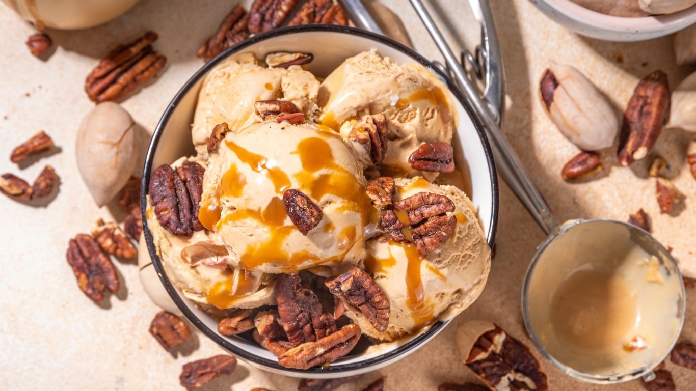 Pecans Ice Cream Dessert